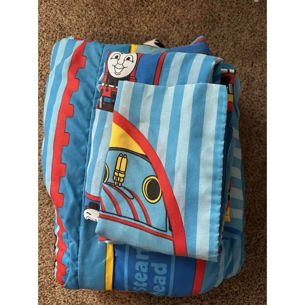 Vintage 2001 Thomas The Train Twin Comforter Bed Set - Pillowcase Fitted & Flat